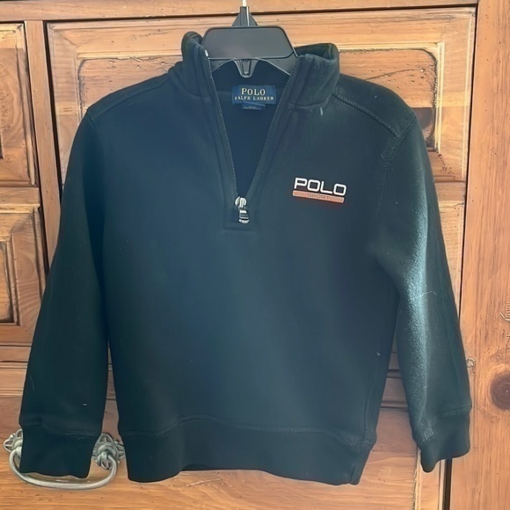 Polo Ralph Lauren Sport Boy’s black quarter zip sweatshirt size 4/4T EUC